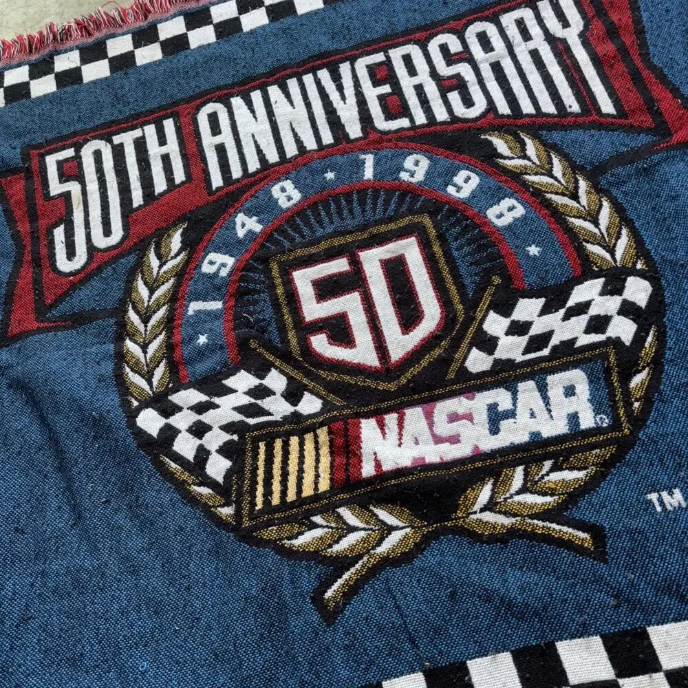 Vintage Nascar 50th Anniversary Blanket Throw Tapestry